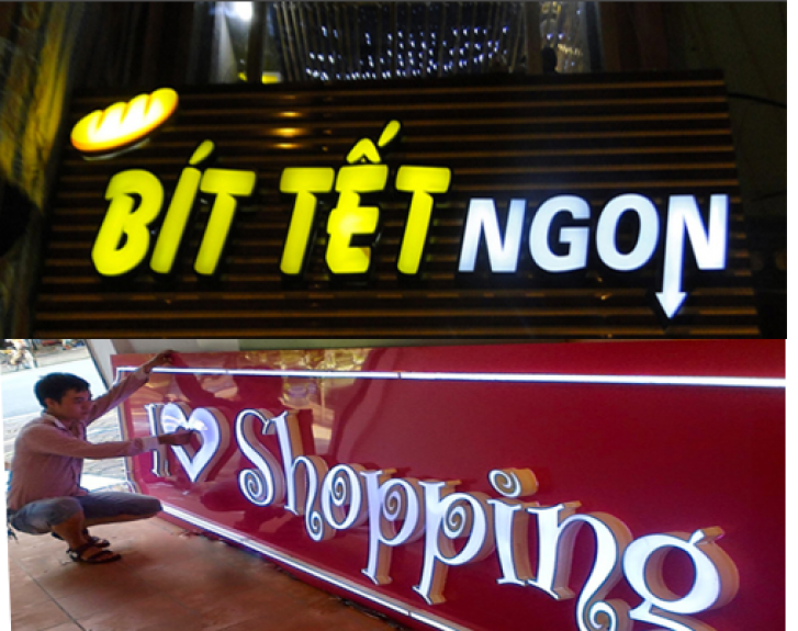 biển chữ nổi led &acirc;m bản