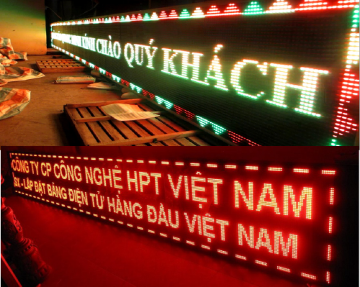 Biển led  ma trận 1 - 3 m&agrave;u v&agrave; m&agrave;n h&igrave;nh full